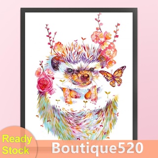 [boutique520.th] ชุดปักครอสสติตช์ ผ้าฝ้าย พิมพ์ลายเม่น ดอกไม้ 11CT
