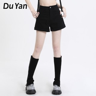 Du Yan ใหม่ กางเกงขาสั้น ขากว้าง เอวสูง ทรงสลิม สไตล์เกาหลี 2023
