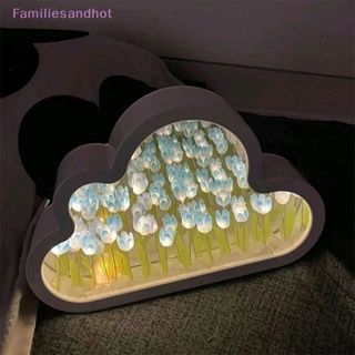 Familiesandhot&gt; โคมไฟกลางคืน รูปดอกทิวลิป เมฆ ดอกทิวลิปจําลอง DIY สําหรับตกแต่งห้องนอน