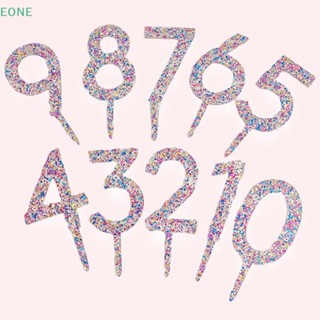 Eone ป้ายตัวเลขอะคริลิค รูปตัวเลข 0-9 สําหรับตกแต่งเค้กวันเกิด