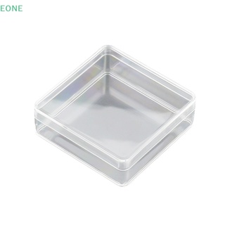 Eone กล่องพลาสติกใส ทรงสี่เหลี่ยม ขนาดเล็ก 50 มล. สําหรับใส่เครื่องประดับ ลูกปัด งานฝีมือ
