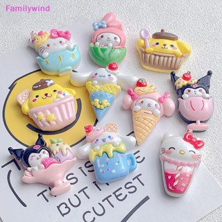 SANRIO Familywind&gt; กิ๊บติดผมเรซิ่น รูปการ์ตูนไอศกรีมซานริโอ้น่ารัก ขนาดเล็ก แฮนด์เมด DIY สําหรับตกแต่งเครื่องประดับ 5 ชิ้น