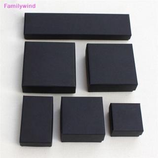 Familywind&gt; กล่องกระดาษ สีดํา สําหรับใส่เครื่องประดับ แหวน สร้อยคอ ต่างหู สร้อยข้อมือ