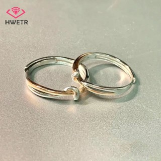 Hwetr แหวนคู่รัก ไฮเอนด์ สไตล์โรแมนติก เรียบง่าย ของขวัญวันวาลีน สําหรับผู้หญิง และผู้ชาย