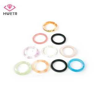 Hwetr ใหม่ ชุดแหวนนิ้วมือเรซิ่น หลากสี สไตล์เกาหลี เรียบง่าย 10 ชิ้น ต่อล็อต