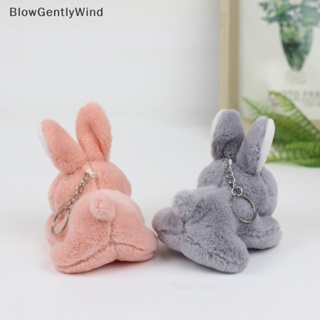 Blowgentlywind พวงกุญแจ จี้ตุ๊กตากระต่าย ผ้ากํามะหยี่ขนนิ่ม เหมือนจริง ของขวัญวันเกิด สําหรับเด็ก
