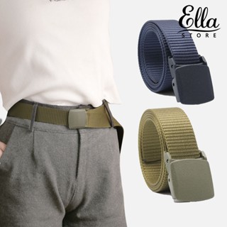 Ellastore123 เข็มขัดคาดเอว สีพื้น ปรับได้ แฟชั่นสําหรับผู้ชาย