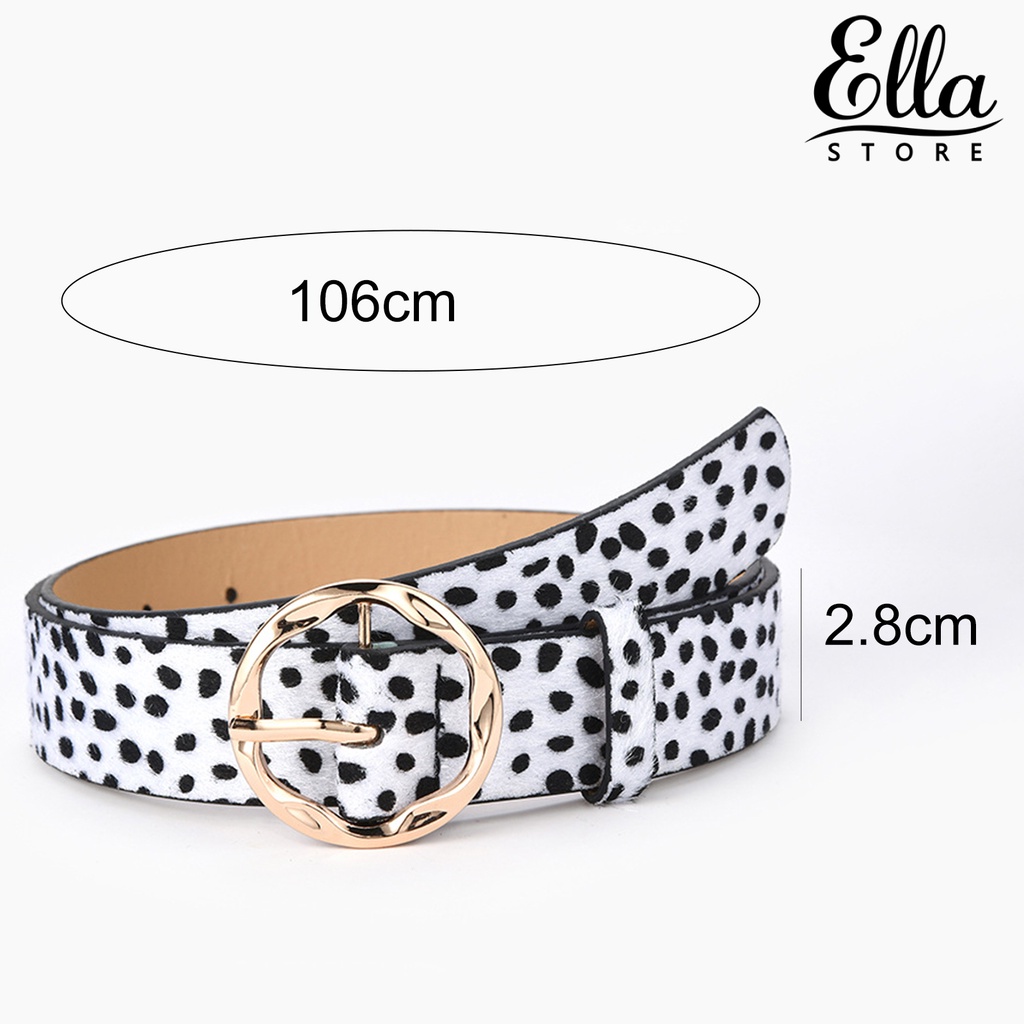 ellastore123-เข็มขัดหนังงูเทียม-ลายเสือดาว-ปรับได้-แฟชั่นสําหรับผู้หญิง