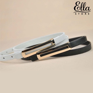 Ellastore123 เข็มขัดหนังเทียม หลายรู ปรับได้ สําหรับผู้หญิง