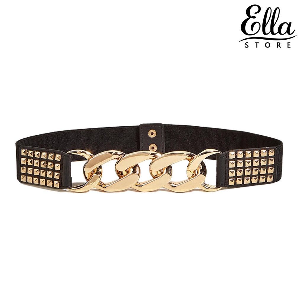 ellastore123-เข็มขัดหนังเทียม-ยืดหยุ่น-น้ําหนักเบา-ใส่สบาย-ทนทาน-เข้าได้กับทุกชุด-สําหรับผู้หญิง