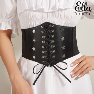 Ellastore123 สายเข็มขัดรัดเอว หนังเทียม รูปดาว ปรับได้ อุปกรณ์เสริม สําหรับตกแต่งเสื้อผ้า