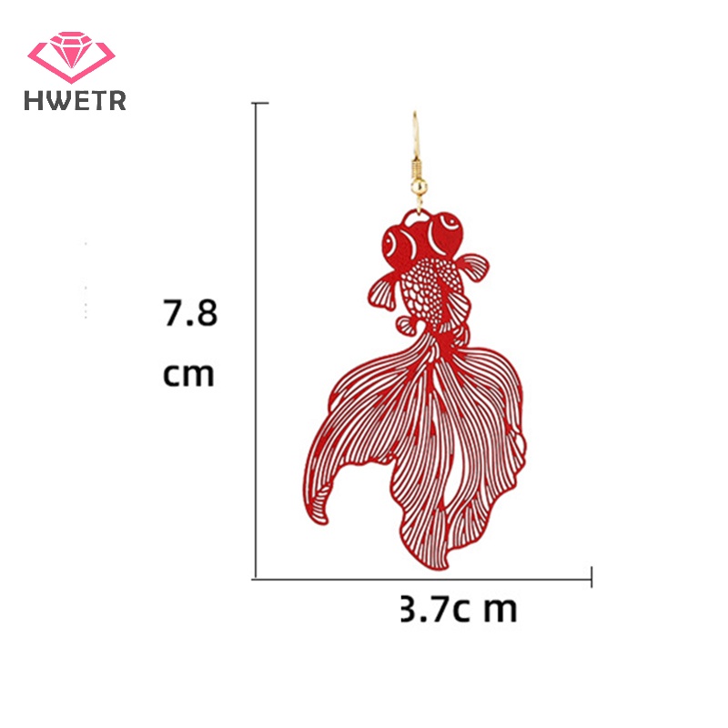 hwetr-ต่างหู-จี้รูปปลาคาร์พ-ปลาทอง-กลวง-เครื่องประดับแฟชั่น-สําหรับผู้หญิง