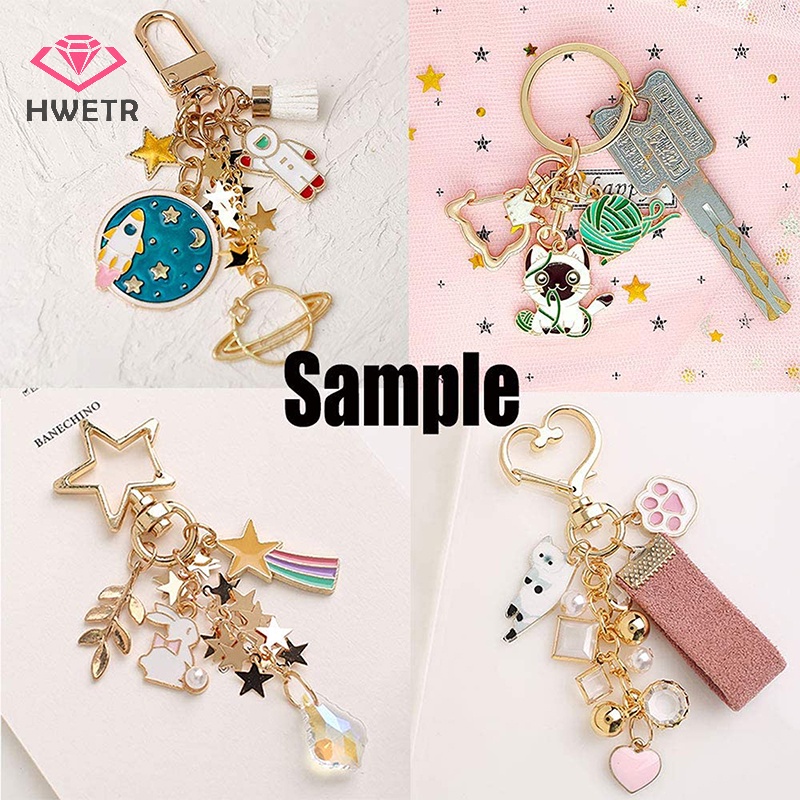 hwetr-ใหม่-พวงกุญแจตะขอก้ามปู-รูปดาวกลวง-diy-อุปกรณ์เสริม-10-ชิ้น