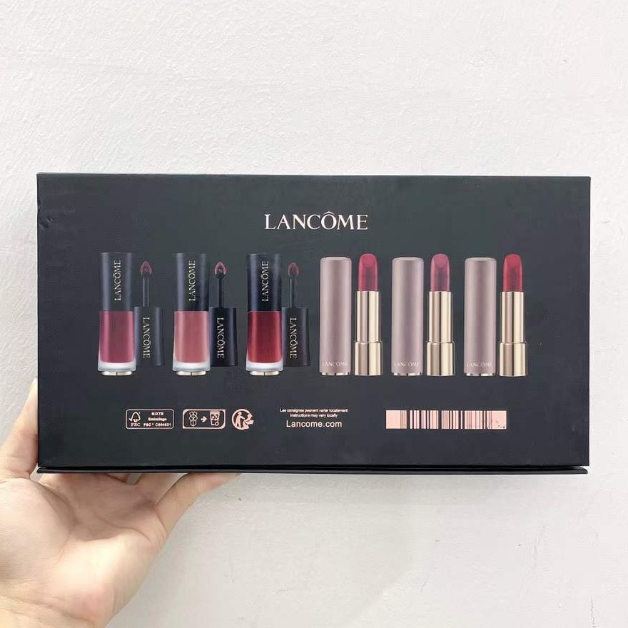 lancome-ลิปสติก-ลิปกลอส-ตัวอย่าง-คริสต์มาส-6-ชิ้น