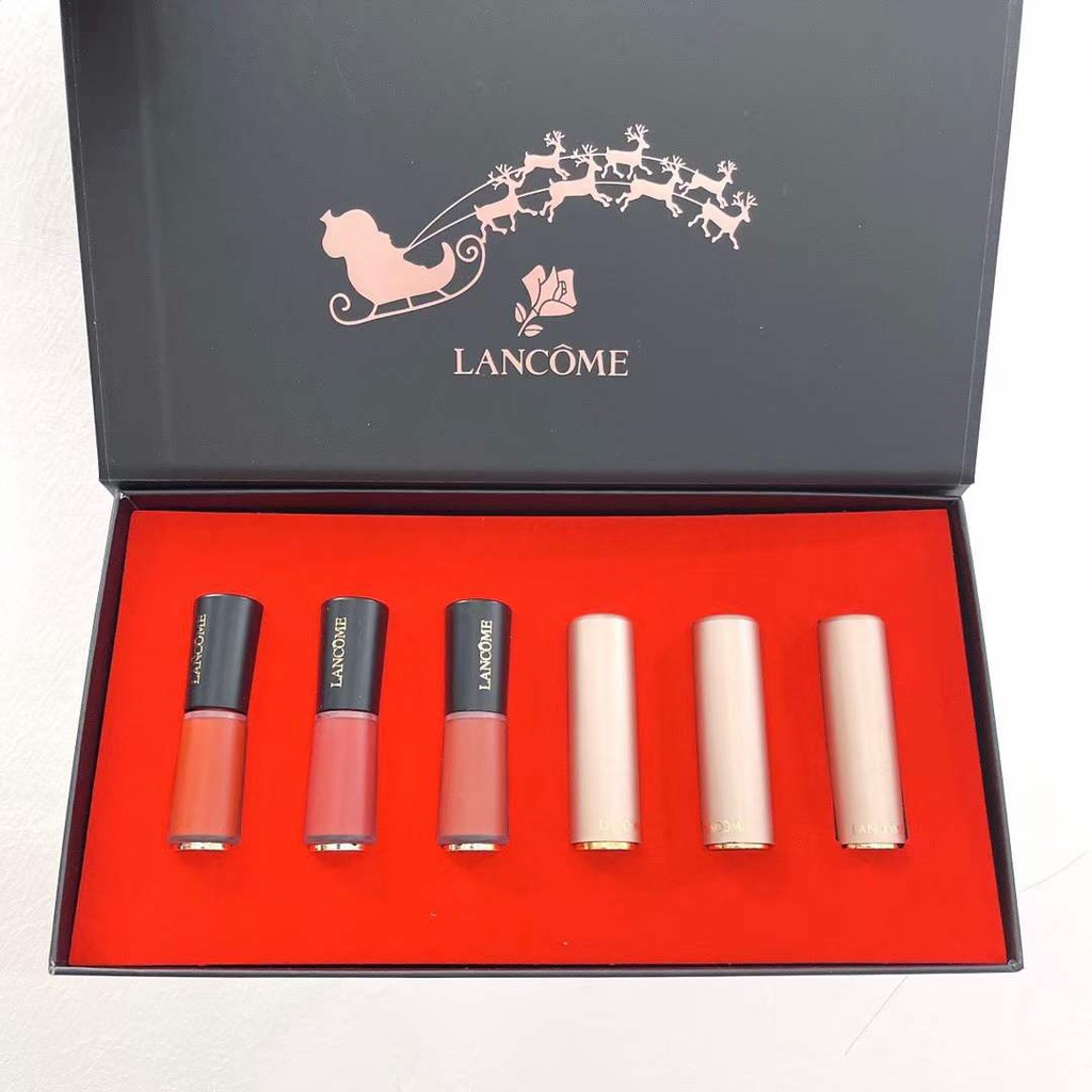 lancome-ลิปสติก-ลิปกลอส-ตัวอย่าง-คริสต์มาส-6-ชิ้น