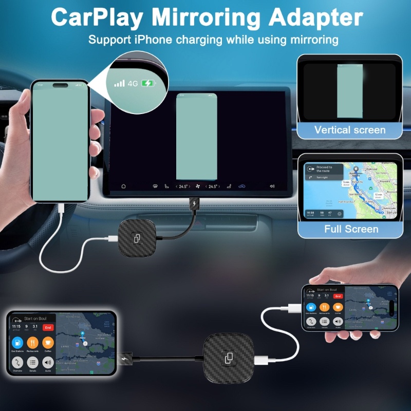 อะแดปเตอร์ส่งสัญญาณหน้าจอกระจก-ความละเอียดสูง-สําหรับอัพเกรด-carplays