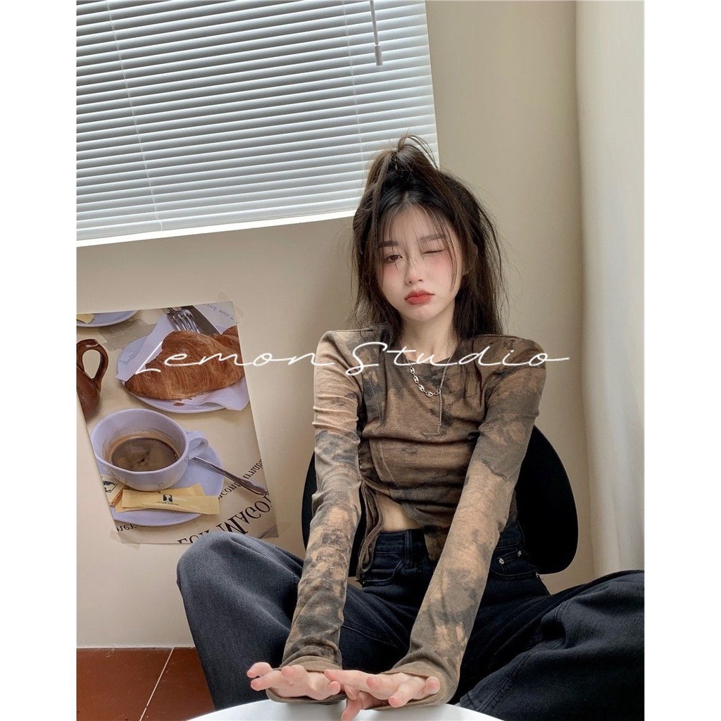lemon-studio-เสื้อครอป-เสื้อแฟชั่นผู้หญิง-สไตล์วินเทจ-แฟชั่น-lhe0243
