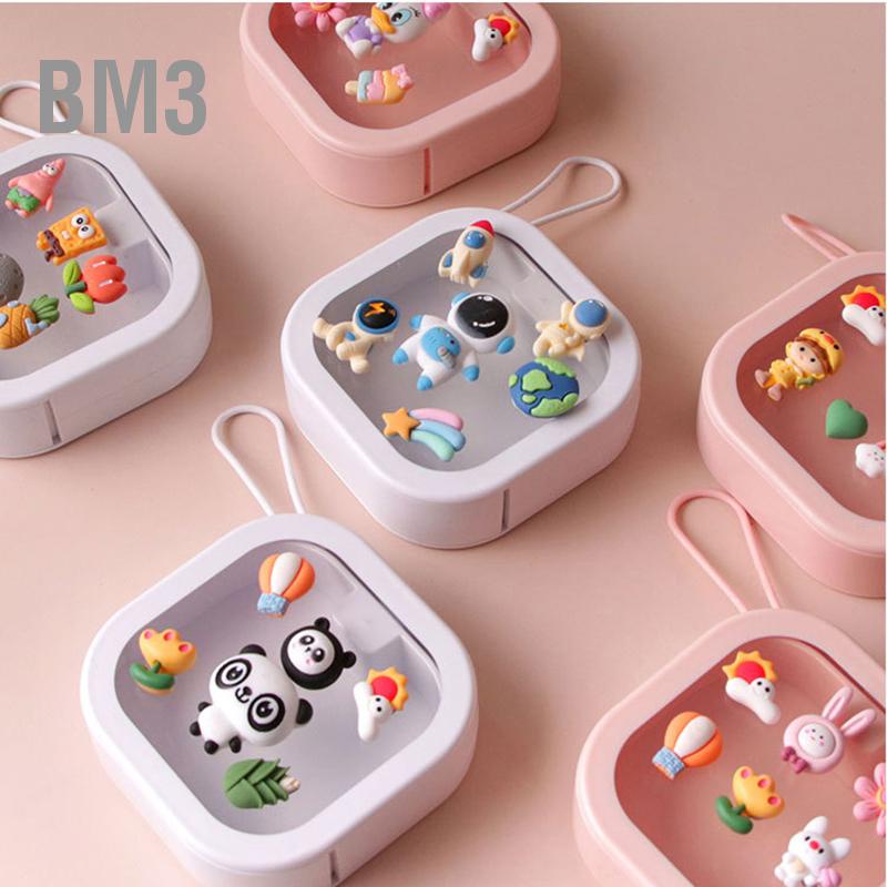 bm3-กล่องใส่รีเทนเนอร์พกพาน้ำหนักเบาการ์ตูนน่ารักมัลติฟังก์ชั่นเคสใส่ฟันปลอม