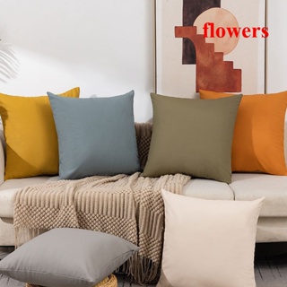 Flowers ปลอกหมอน ผ้าเทคโนโลยี สีพื้น กันรอยขีดข่วน กันน้ํา 45x45 ซม. สําหรับโซฟา ห้องนั่งเล่น ห้องนอน