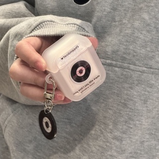 เคสหูฟังบลูทูธไร้สาย แบบใส ลายแผ่น CD สีชมพู สําหรับ Apple airpods รุ่น 2 Pro 3