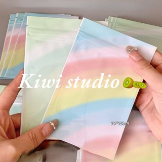 Kiwistudio 【50 ชิ้นต่อ】ถุงบรรจุภัณฑ์ ไล่โทนสีรุ้ง กันน้ํา 1HCYK193