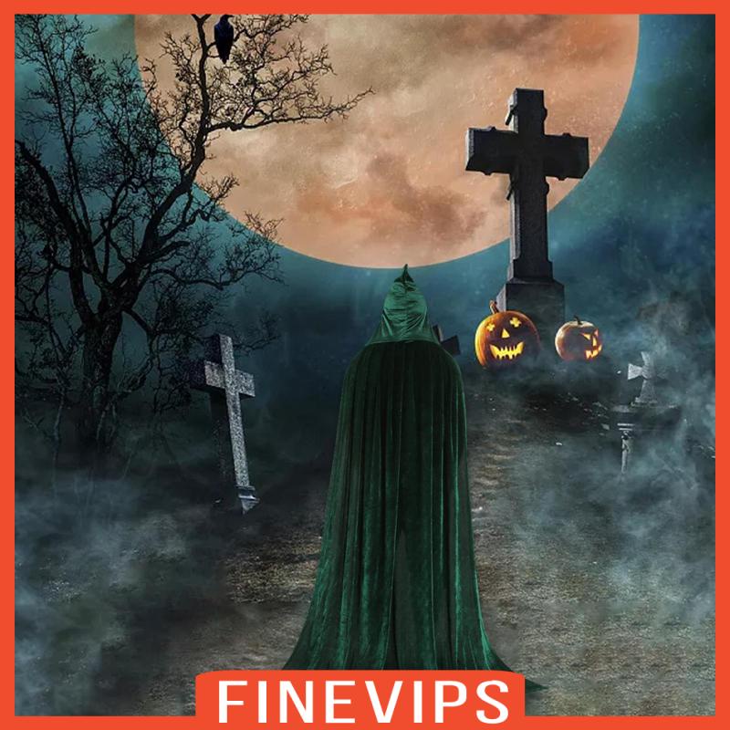 finevips-เสื้อคลุม-ผ้ากํามะหยี่-แบบนิ่ม-มีฮู้ด-ลายปีศาจ-พร็อพถ่ายรูป-สําหรับปาร์ตี้ฮาโลวีน