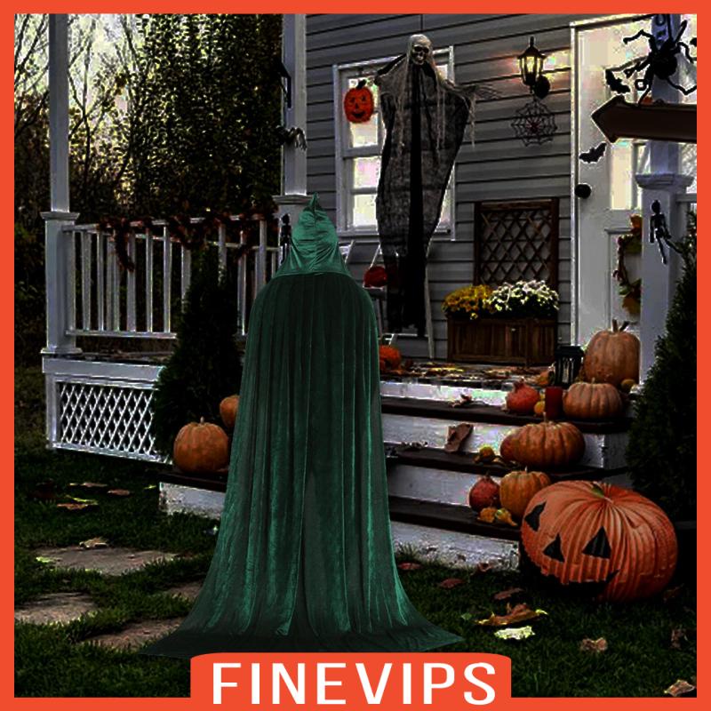 finevips-เสื้อคลุม-ผ้ากํามะหยี่-แบบนิ่ม-มีฮู้ด-ลายปีศาจ-พร็อพถ่ายรูป-สําหรับปาร์ตี้ฮาโลวีน
