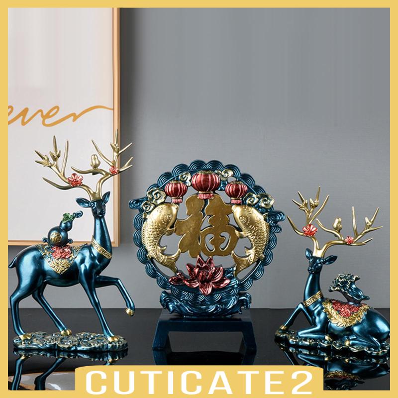 cuticate2-ฟิกเกอร์เรซิ่น-รูปปั้นกวางเอลก์จีน-สําหรับตกแต่งเทศกาลปีใหม่