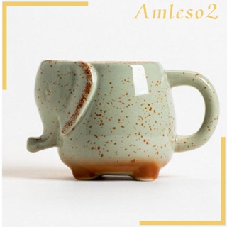 [Amleso2] แก้วมัก ลายช้าง ทนความร้อน 430 มล. พร้อมที่ใส่ถุง สําหรับเดินทาง ห้องครัว บ้าน ของขวัญ