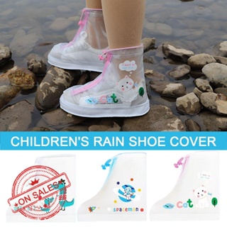 รองเท้าบูท ซิลิโคนใส กันฝน กันลื่น กันน้ํา สําหรับผู้ชาย และผู้หญิง O6J6