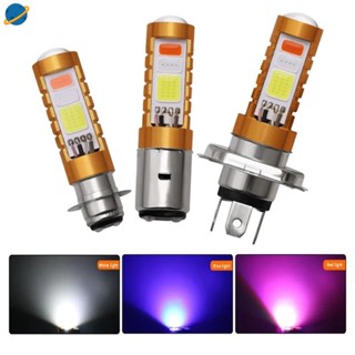 หลอดไฟสปอตไลท์ LED P15D H4 H6 BA20D Hi/Lo Beam 12V 3 สี สําหรับรถจักรยานยนต์ สกูตเตอร์ 1 ชิ้น CRDTH