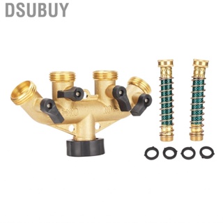 Dsubuy 3/4in 4 Way Brass Garden Hose Splitter Wear Resistant Connectors W/Teles HG