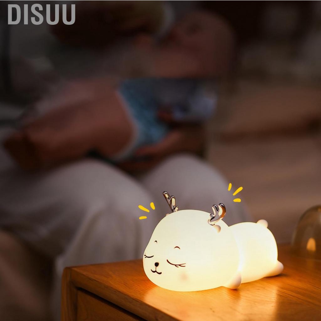 disuu-1-5w-silicone-night-light-cute-deer-shape-portable-children-lamp-with-tap-control-smart-timing
