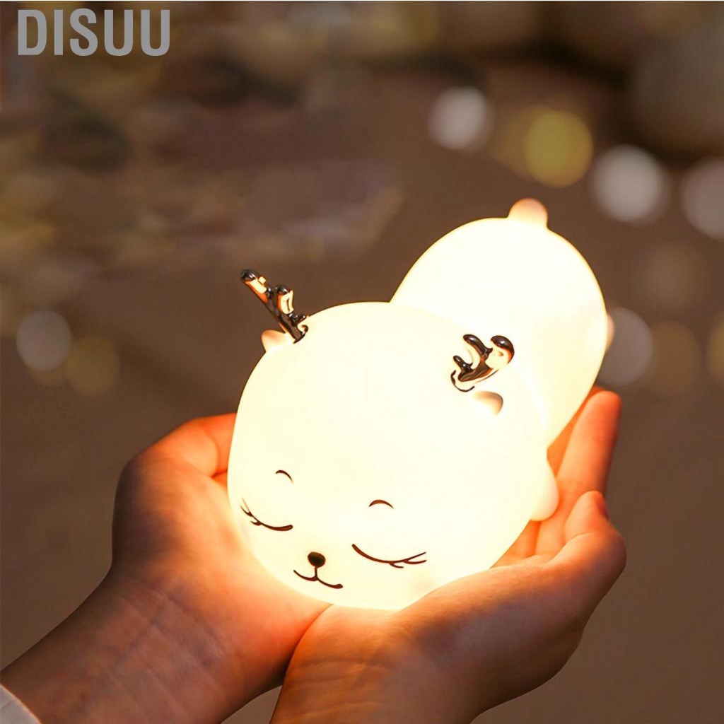disuu-1-5w-silicone-night-light-cute-deer-shape-portable-children-lamp-with-tap-control-smart-timing