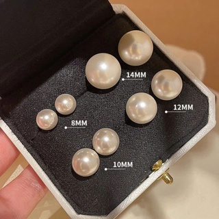 Retro French Hepburn style white pearl earrings ins all kinds of temperament earrings female texture gentle minority earrings