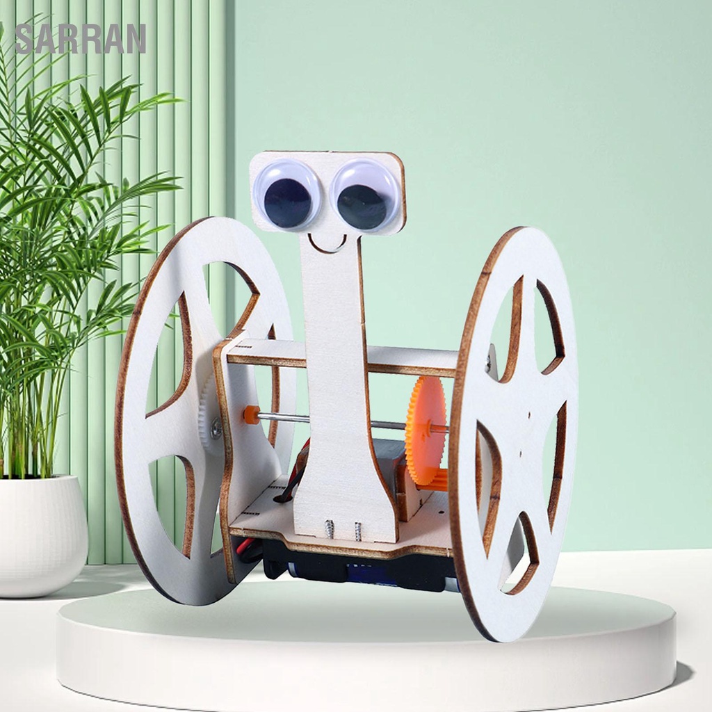 sarran-มอเตอร์หุ่นยนต์ของเล่นไฟฟ้าวิทยาศาสตร์-diy-balance-รถไม้หุ่นยนต์วิศวกรรมของเล่นสำหรับเด็ก