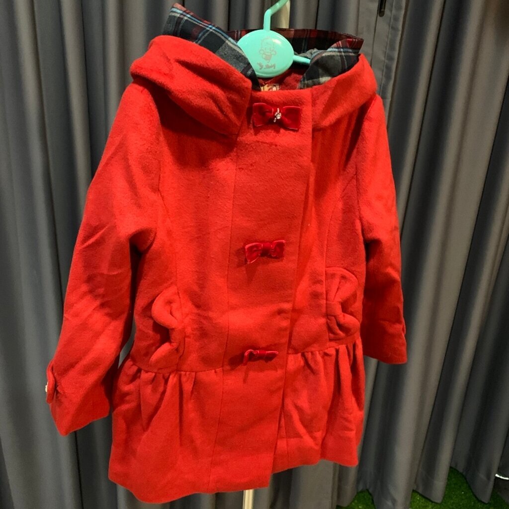 เสื้อโค้ทเด็ก-เสื้อกันหนาวเด็ก-พร้อมฮู้ดลายสก๊อต-บุซับในกันลมอย่างดี-น่ารักมากๆค่ะ-สีแดง
