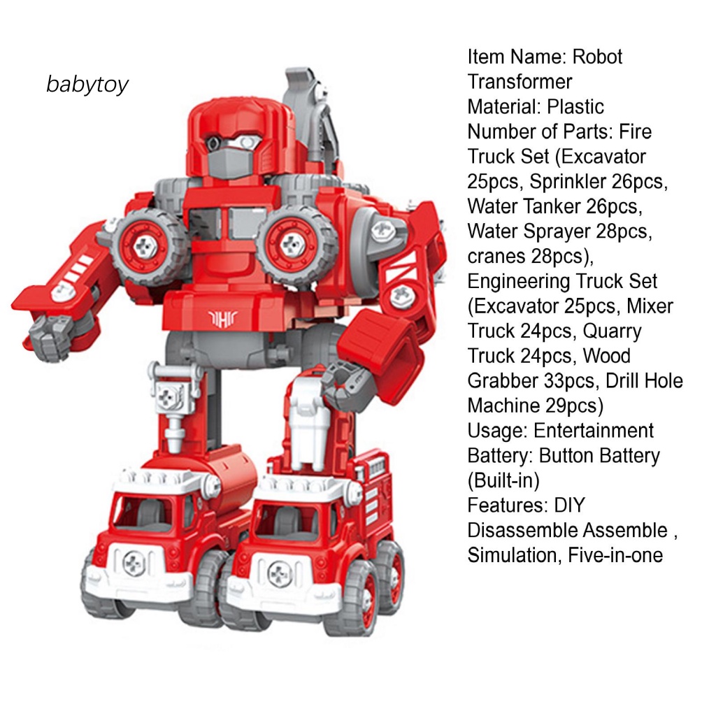 baby-ของเล่นหุ่นยนต์รถบรรทุก-transformer-diy-1-ชุด