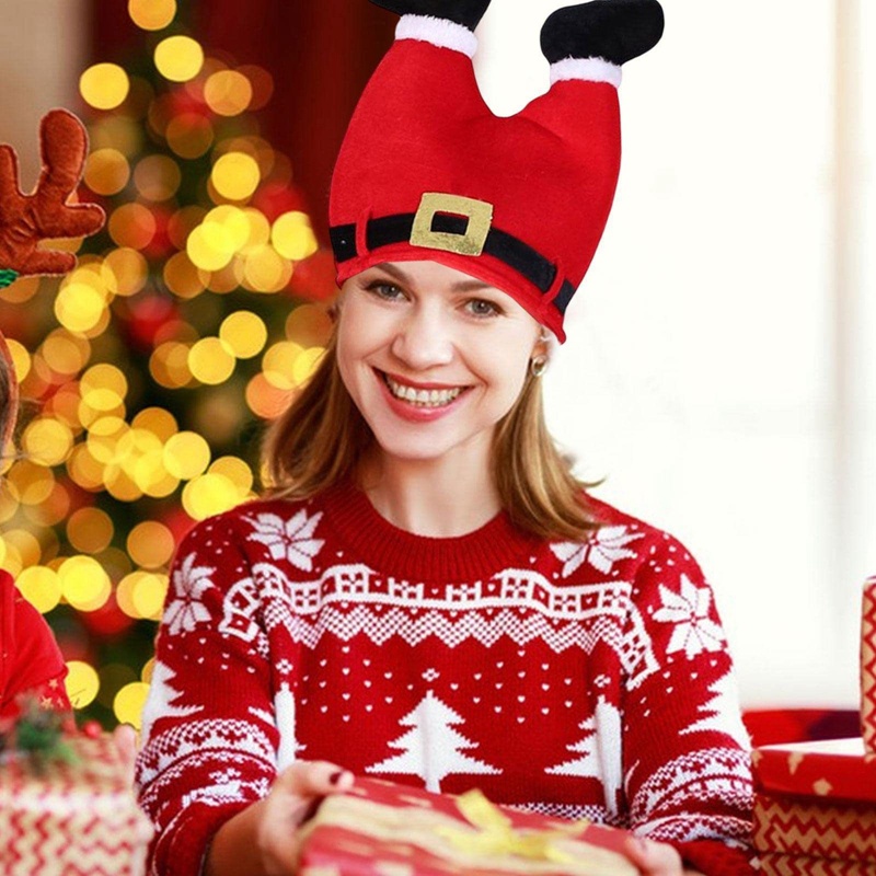 หมวกซานตาคลอส-เอลฟ์-กางเกง-หมวกคริสต์มาส-แฟนซี-สุดฮา-เหมาะกับงานปาร์ตี้คริสต์มาส-สําหรับผู้หญิง-และผู้ชาย