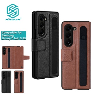 Nillkin เคสหนัง PU ฝาพับ พร้อมช่องใส่ปากกา S สําหรับ Samsung Galaxy Z Fold 5 Fold4