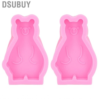 Dsubuy 2Pcs Silicone Mold Cute Bear Shape Easy Demoulding Flexible Soft Baking US