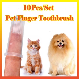 [Calamus] แปรงสีฟันซิลิโคน แบบสวมนิ้ว ทําความสะอาดฟัน สําหรับสัตว์เลี้ยง สุนัข แมว 10 ชิ้น ต่อชุด