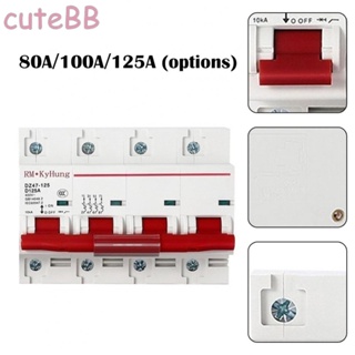 เบรกเกอร์วงจร 4P DC MCB 600V 125A 100A 80A ทนทาน สําหรับระบบโฟโตโวลเทอิก