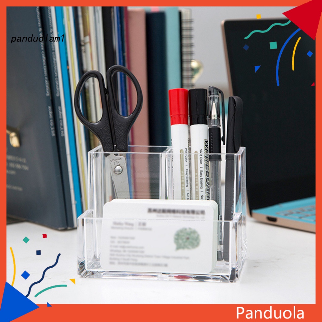 pandu-กล่องใส่ปากกา-ดินสอ-แบบใส-อเนกประสงค์-สําหรับสํานักงาน-โรงเรียน-แปรงแต่งหน้า-ปากกา-เครื่องเขียน