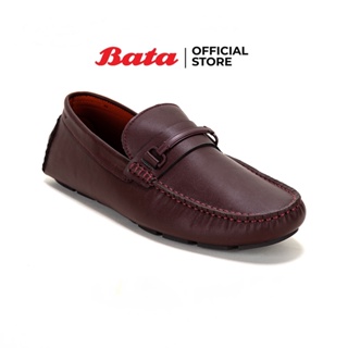 Bata บาจา รองเท้าคัทชูกึ่งทางการ แบบสวม สวมใส่ง่าย ดีไซน์คลาสสิค สำหรับผู้ชาย สีแดงอมน้ำตาล รหัส 8505005