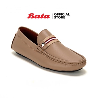 Bata บาจา รองเท้าคัทชูกึ่งทางการ แบบสวม สวมใส่ง่าย ดีไซน์คลาสสิค สำหรับผู้ชาย เทาน้ำตาล 8507007 กรมท่า 8509007