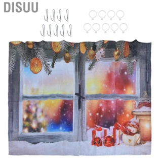 Disuu Winter Curtain Christmas 3D Digital Printing Blackout Home New