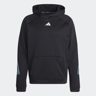 adidas เทรนนิง เสื้อฮู้ดเทรนนิง Train Icons 3-Stripes ผู้ชาย สีดำ HS7513