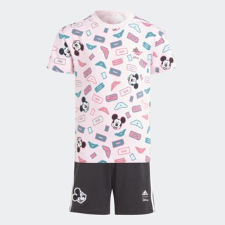 adidas ไลฟ์สไตล์ ชุดเสื้อยืดและกางเกงขาสั้น adidas x Disney Mickey Mouse เด็ก สีชมพู IJ9063