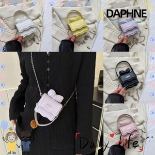 Daphne กระเป๋าสะพายไหล่ ทรงสี่เหลี่ยม ขนาดเล็ก พร้อมสายโซ่คล้อง สีพื้น สําหรับผู้หญิง 2023